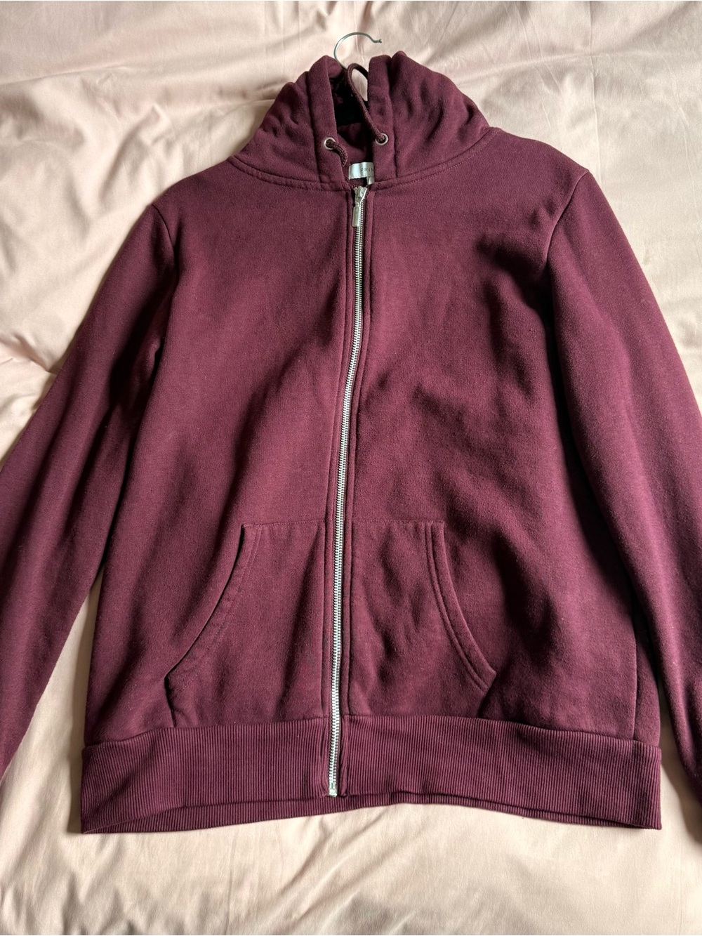 Women's Zip-Up Hoodie Jacket in Deep Burgundy